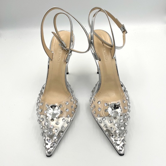 MACH & MACH Double Diamond Metallic Leather And PVC Pumps - Picture 4 of 10